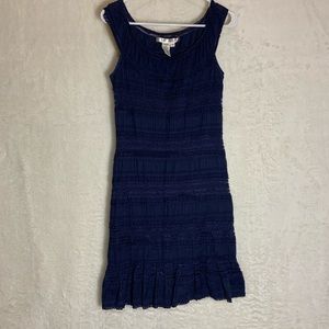 Max Studio Navy Lace Ruffled Tank Dress